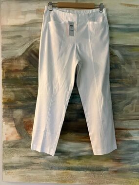 J. Jill White Pull-On Linen-Blend Pants